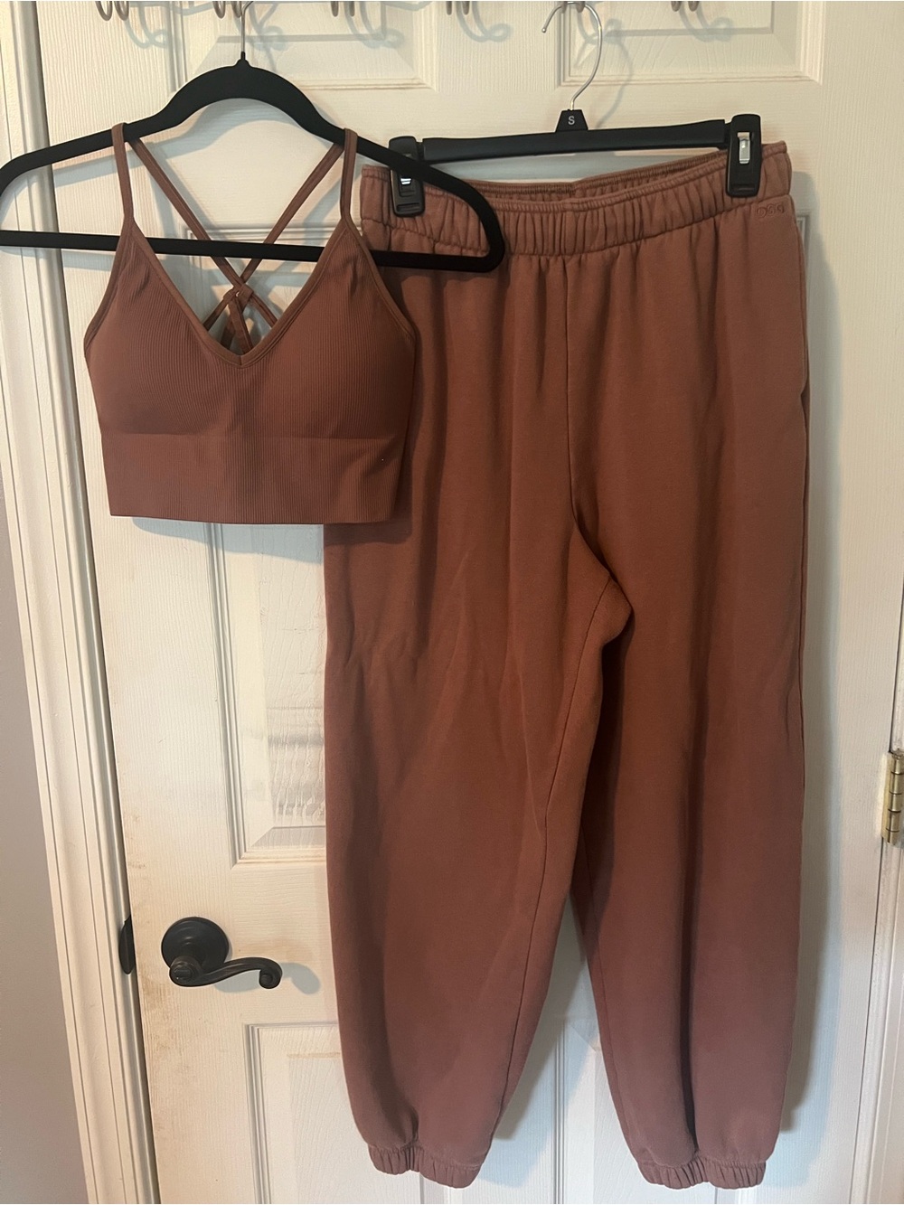 DSG Rust Brown Track Joggers with Strappy Bralette
